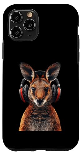 Hülle für iPhone 11 Pro Wallaby Kopfhörer von Funny Wallaby Headphones Design