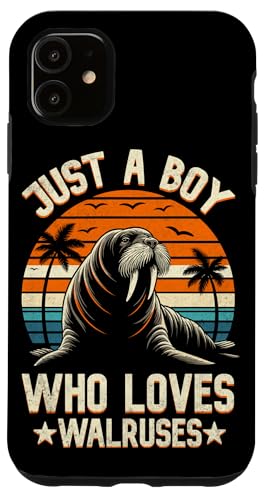 Hülle für iPhone 11 Just a Boy Who Loves Walross Lover Lustiges Säugetier Meerestier von Funny Walrus Lover Apparel & Sea Animal Gifts