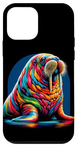 Hülle für iPhone 12 mini Lebendiges buntes Walross-Liebhaber, niedliches Meerestier, Ozean, Säugetier von Funny Walrus Lover Apparel & Sea Animal Gifts