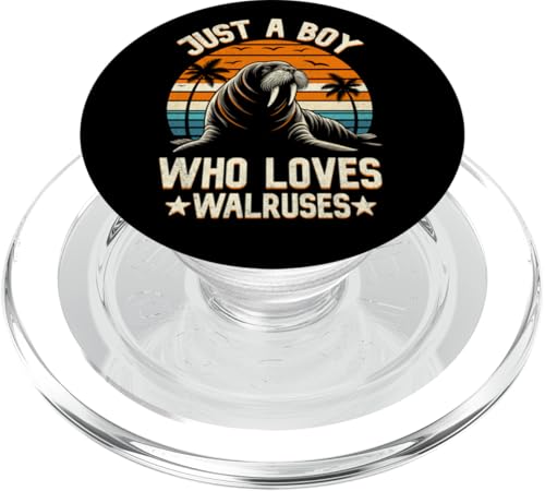 Just a Boy Who Loves Walross Lover Lustiges Säugetier Meerestier PopSockets PopGrip für MagSafe von Funny Walrus Lover Apparel & Sea Animal Gifts