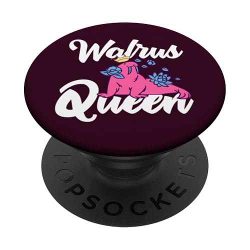 Walrus Queen Niedliches Meerestier Ozean Walross Liebhaber Mädchen Damen PopSockets Klebender PopGrip von Funny Walrus Lover Apparel & Sea Animal Gifts