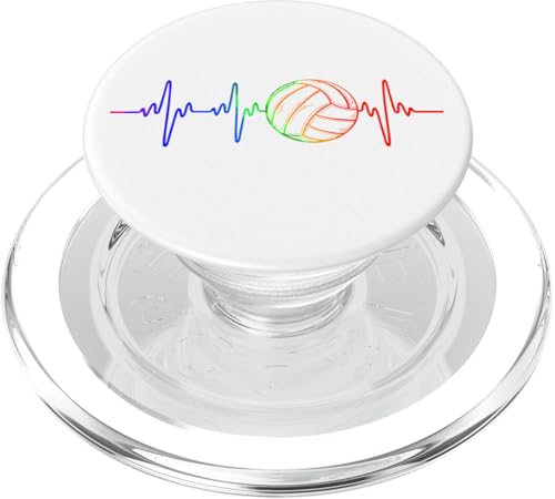 Wasserball Heart Beat Pulse Rainbow PopSockets PopGrip für MagSafe von Funny Water Polo Club HD0