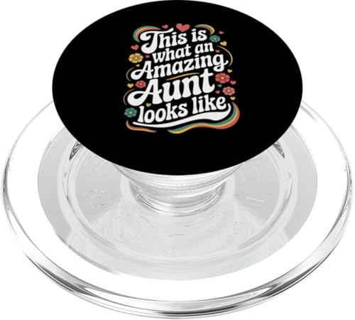 T-Shirt mit Aufschrift "This is What an Amazing Aunt Looks Like", Rosa PopSockets PopGrip für MagSafe von Funny Women Humor Clothing