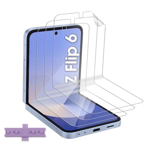 Funrae TPU Schutzfolie für Samsung Galaxy Z Flip 6 5G/ Z Flip6 für Panzerglas, 3 PCS Weiche TPU Innere Displayschutzfolie, 0.33MM Ultra-Klar Folie, Anti-Kratzen Sans Bulles Bruchsicher Panzerfolie von Funrae