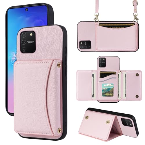 Furill Schutzhülle für Samsung Galaxy S10 Lite, Brieftaschen-Schutzhülle mit Schultergurt und Lederfach für Kreditkarten, schmaler Ständer, Handy-Zubehör S10lite, S 10, 10s, A91, Mädchen, Damen, von Furill