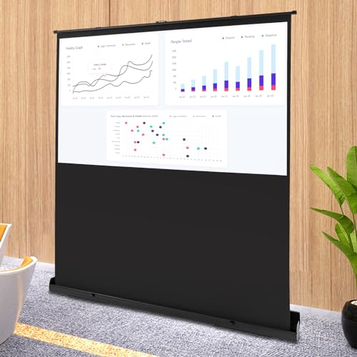 Beamer Leinwand Rahmenleinwand 80 Zoll Bildschirm Tragbare Pull-up Projektionsleinwand Einstellbare Höhe,160° Betrachtungswinkel,unterstützt 4K, 8K Ultra High Definition von Futchoy