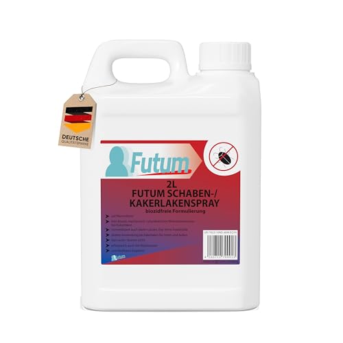 FUTUM 2L Kakerlaken Spray | Schabenspray | Biozidfreie Formel | direkte Kakerlakenbekämpfung | Auf Wasserbasis gegen Schaben | ätzt/brennt nicht | Immobilisiert Insekten und Eier von Futum