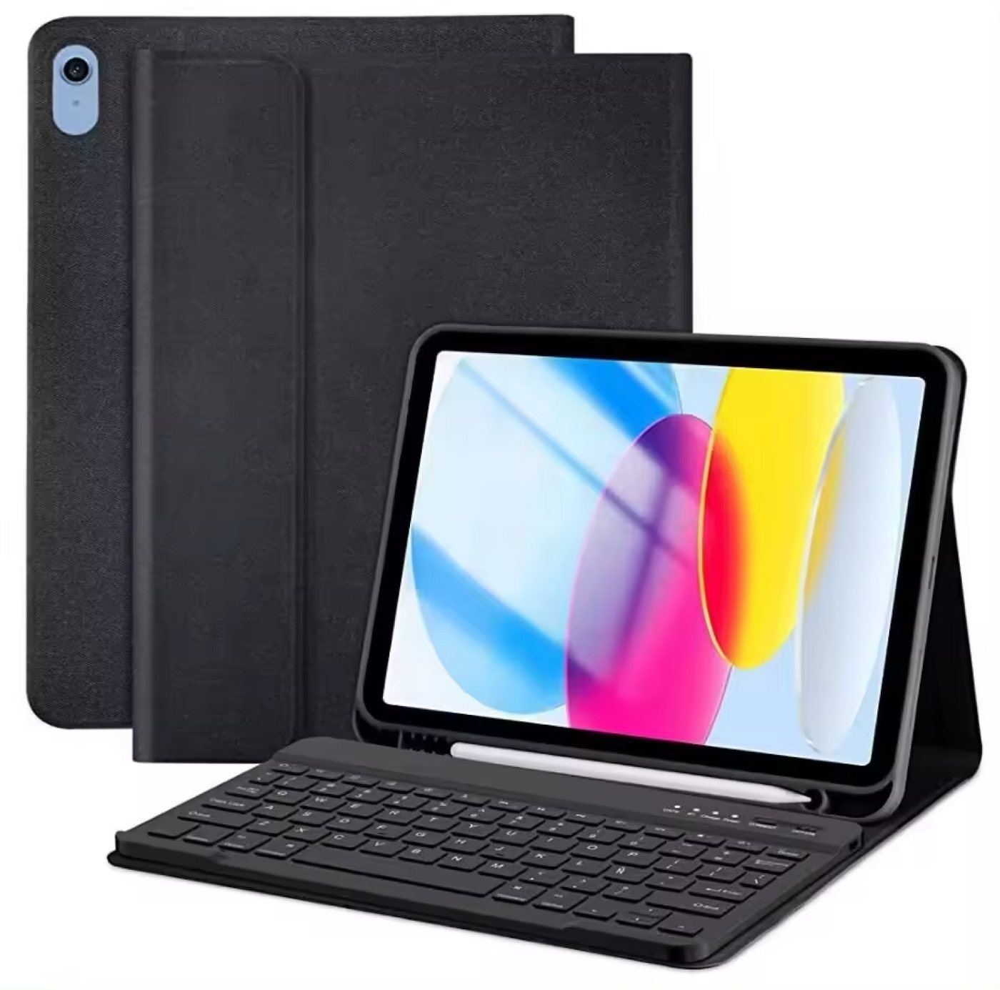 Futurea iPad Hülle mit Tastatur und Touchpad mit höhenverstellbarem Winkel iPad-Tastatur von Futurea