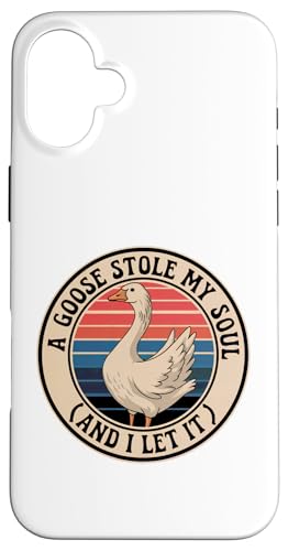 Hülle für iPhone 16 Plus Goose Joke Lustiger Vintage Spruch Silly Pun Retro Goose Humor von Fuuny Goose Humor Design Silly Meme Outfit Gifts