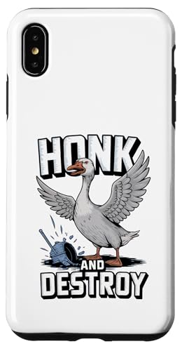 Hülle für iPhone XS Max Goose Honk and Destroy Witz Lustiger Spruch Silly Pun Humor von Fuuny Goose Humor Design Silly Meme Outfit Gifts