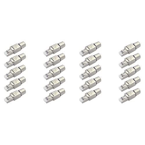 Fuzzbat 20 x RJ45 Cat7 Stecker Werkzeugfrei Wiederverwendbar Geschirmt Ethernet Termination Plugs Internet Plug Fast Field Installation von Fuzzbat