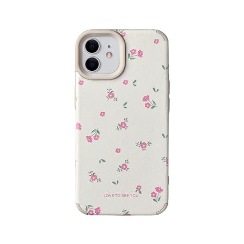 Fycyko Schutzhülle für iPhone 11, süßes Blumenmuster, ästhetisches Design für Damen und Mädchen, weiches TPU-Silikon, stoßfest, Beige von Fycyko