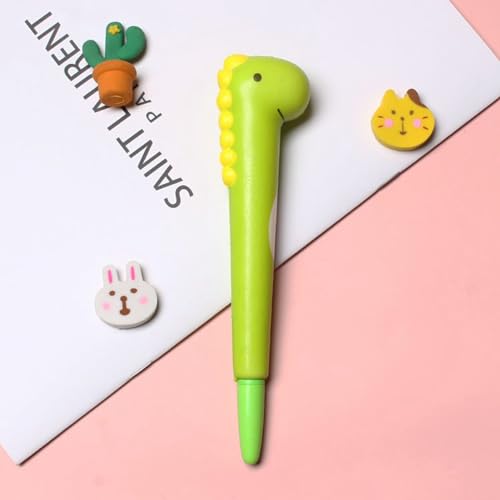 Fyearfly Niedlicher Dekompressionsstift Squishy Stifte, niedlicher Kawaii-Gelschreiber für Stressabbau, glatteres Schreiben, Urlaubsgeschenke, Schulbedarf, Dinosaurier von Fyearfly