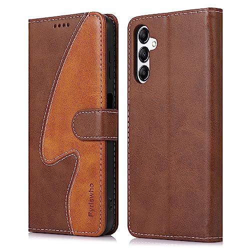 Fyriswho Handyhülle für Samsung Galaxy A14 4G / 5G Hülle,PU Leder Flip Schutzhülle mit Kartenschlitzen Standfunktion Case Cover für Samsung Galaxy A14 4G / 5G Hüllen - Braun von Fyriswho