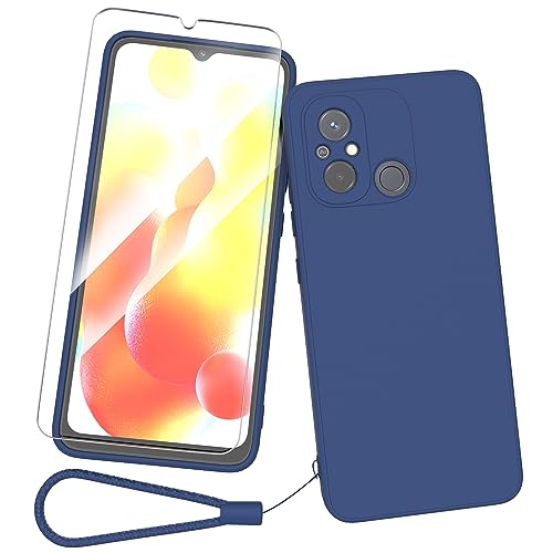 Fyriswho Hülle für Xiaomi Redmi 12C / Redmi 11A + 1 Stück Schutzfolie, Dünne Weiche Anti Kratzer Handyhülle 360 Grad Rundumschutz Schutzhülle Case Cover für Xiaomi Redmi 12C / Redmi 11A - Blau von Fyriswho