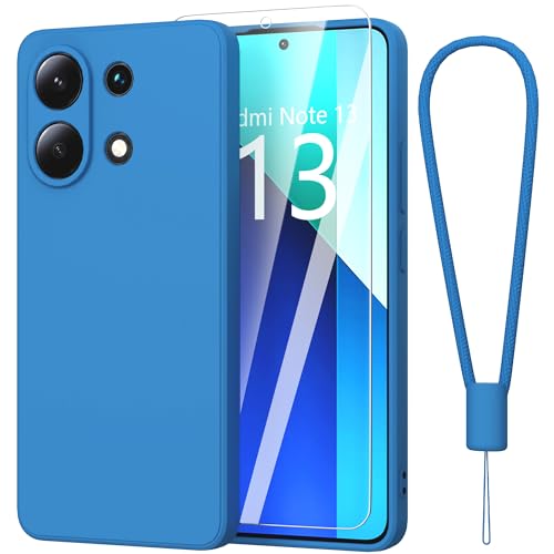 Fyriswho Hülle für Xiaomi Redmi Note 13 4G Schutzhülle + 1 Stück Schutzfolie, Dünne Weiche Anti Kratzer Handyhülle Xiaomi Redmi Note 13 Case Cover für Xiaomi Redmi Note 13 4G (6.67") - Blau von Fyriswho