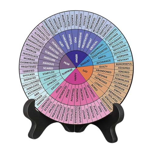 FytStycale 2 Stück Wheels of Feelings Emotionsdiagramme mit Ständer, Büro-Schreibtisch-Dekoration für Wohnzimmer, Style A von FytStycale