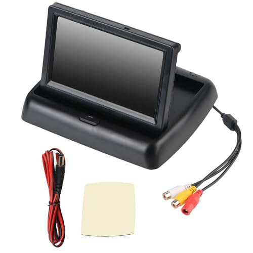 Fyuasto Parken High-Definition-Display TFT LCD Kamera Rückfahrkamera Bildschirm Auto Monitor Auto Zubehör Auto Video Player 4,3-Zoll Faltbare tragbare von Fyuasto