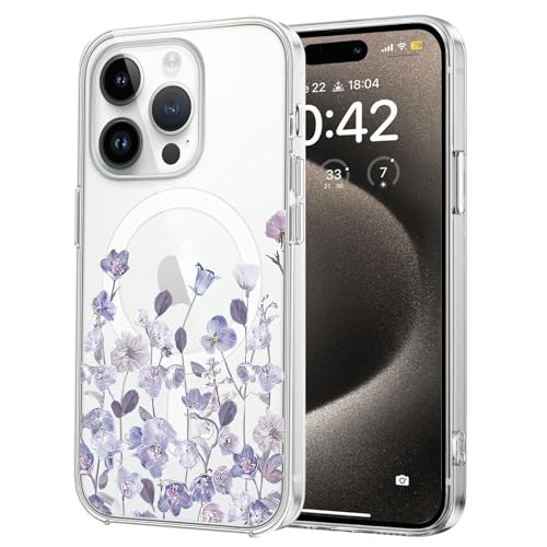 Fzrdohu Kompatibel Mit iPhone 16 Pro Hülle Blumen, Blumendesign, Stoßfestes TPU-Silikon, Weiche Handyhülle i Phone 16 Pro Mädchen, Transparent, Schlank, Elegant, Schönes Muster i16 Pro Hülle Mädchen von Fzrdohu