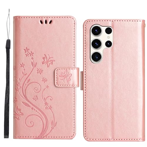 Hülle für Samsung S25 Ultra, Schmetterlingsmuster Klappbare Klapphülle Stoßfeste Full Cover Handyhülle für Sam Sung S25 Ultra, Premium Leder Wallet Flip handyhülle für Sam Sung Galaxy S25 Ultra Case von Fzrdohu