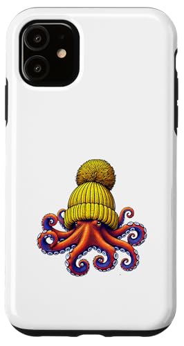 Hülle für iPhone 11 Oktopus trägt eine Mütze von G Hall Marketing