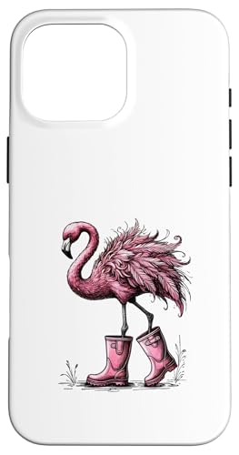 Hülle für iPhone 16 Pro Max Flamingo trägt Stiefel von G Hall Marketing