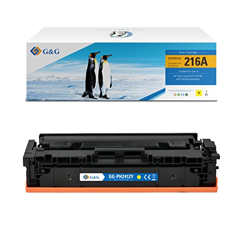 G&G 216A Toner Ersatz für HP 216A W2412A mit Chip für HP Color LaserJet Pro M155 MFP M182nw M183fw(1 Gelb) von G&G