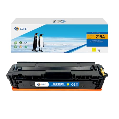 G&G 219A Toner Compatible with HP 219A 219X for HP Color Laserjet Pro MFP 3302FDWG 3302SDWG 3302FDNG 3202DW W2190A ohne Chip (219A Gelb) von G&G