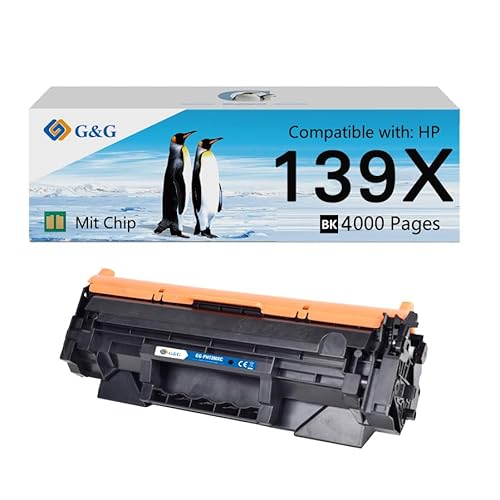 G&G Toner Kompatibel mit HP 139X 139A für HP Laserjet Pro 3002dn 3002dw MFP3102fdw MFP3102fdn Toner W1390X mit Chip (2) von G&G