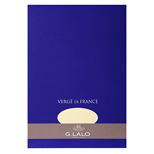Lalo 12716L Schreibblock Vergé de France (perfekt für Ihre Einladungen, säurefrei, DIN A4, 21 x 29,7 cm, 50 Blatt, 100 g, elfenbein) von G. Lalo