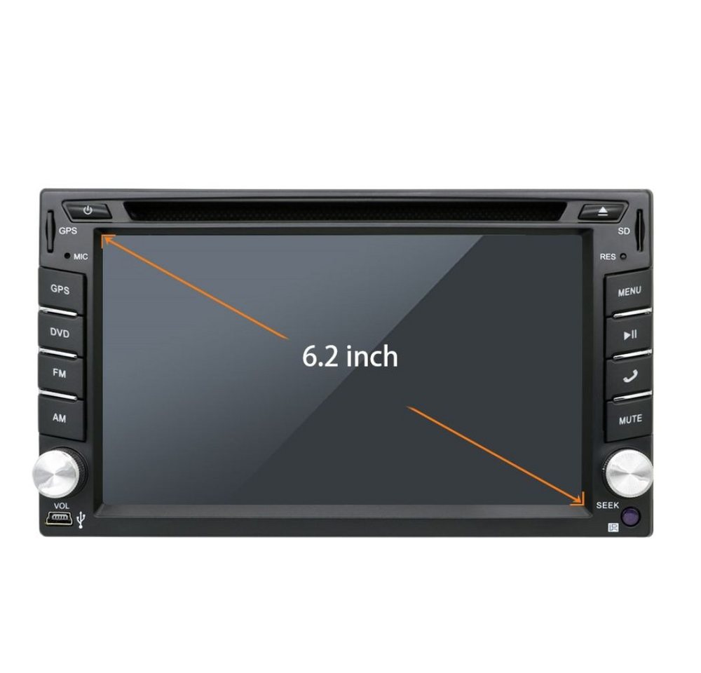 GABITECH 6.2" 2 DIN Carplay Android 13 Autoradio GPS Navi BT WIFI DVD Autoradio (Universal 2 DIN Autoradio- Drahtlos Carplay und Android Auto) von GABITECH