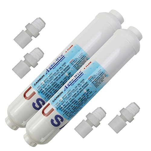 2 x Kühlschrankfilter Wasserfilter Aktivkohle GAC passend 6 mm Schlauch DD-7098, WSF-100 + GRATIS Befestigungsmaterial von GAC