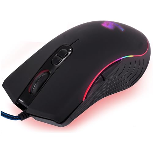 GADIRIA Gaming-Maus mit Kabel, 6000 dpi, RGB, 7D, optisch, PC-Maus, Laptop, Computer, Gaming-Maus, ideal für Gamer, Kabel von GADIRIA