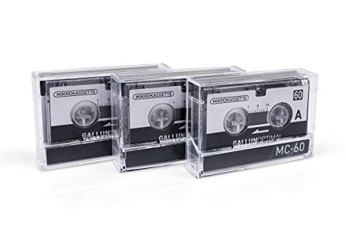 GALLUNOPTIMAL MC60 Mikrokassette – für Diktiergeräte – 3er Pack – Kassette für Diktiergerät – Microcassette – Audio Cassette von GALLUNOPTIMAL