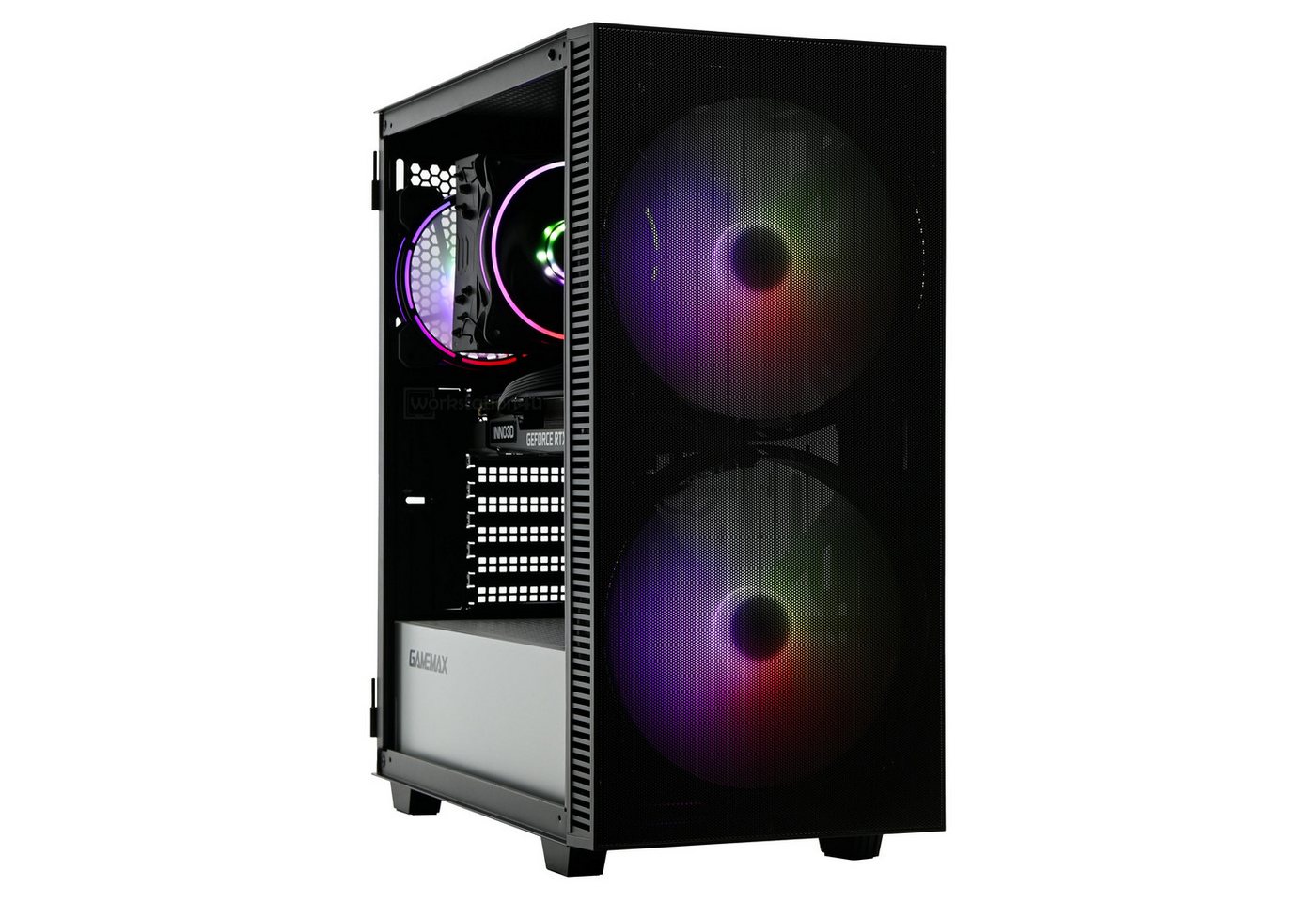 GAMEMAX Aero Gaming-PC (AMD Ryzen 7 5800X3D, RTX 4060 8GB, 16 GB RAM, 500 GB SSD, Luftkühlung, Ryzen 7 5800X3D, 4060 8GB, Windows 11 Pro, WLAN+BT) von GAMEMAX