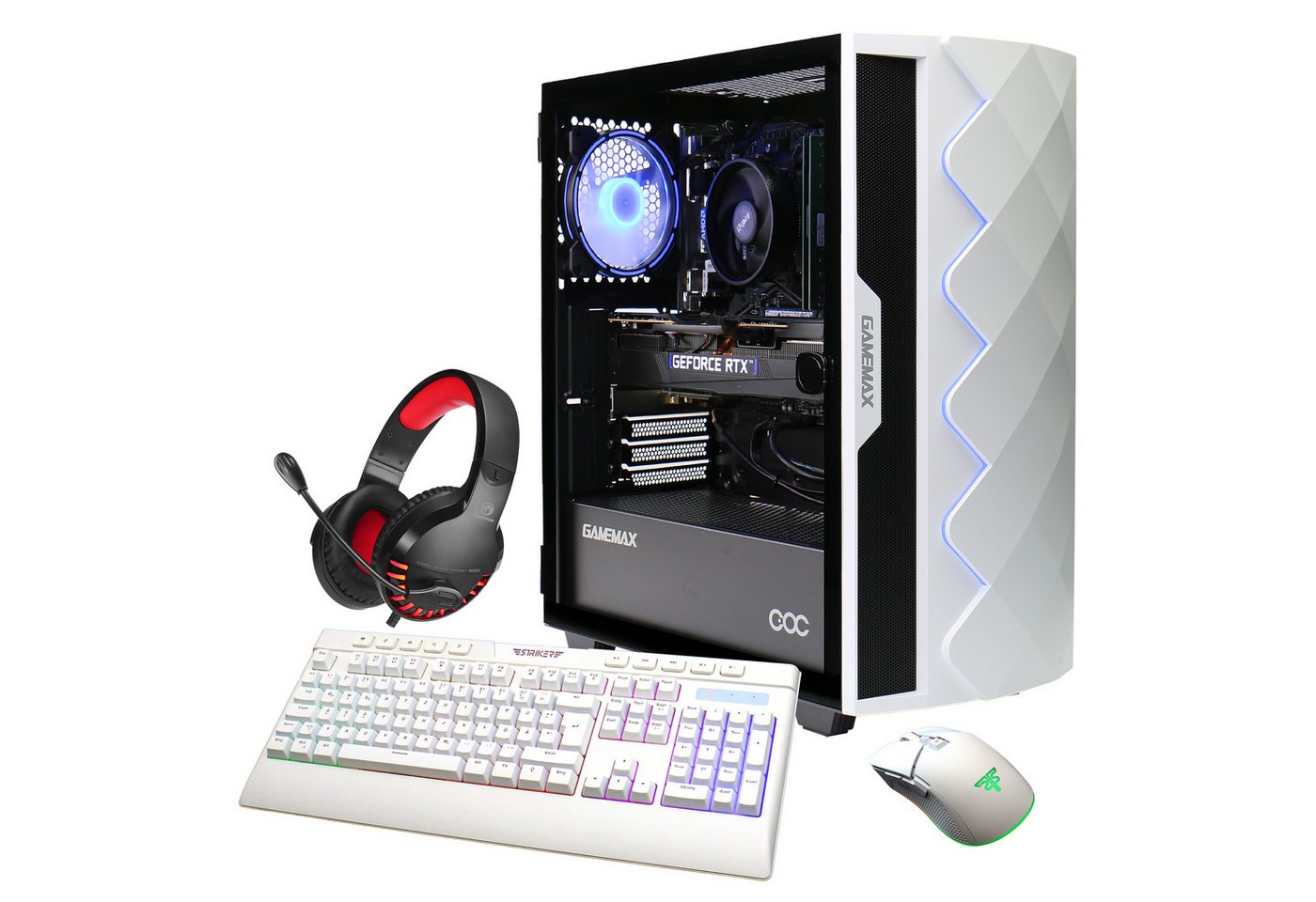 GAMEMAX Diamond WT 7395 Gaming-PC (Intel® Core™ i7 14700F, RTX 4070, 32 GB RAM, 1000 GB SSD, Luftkühlung aktiv, Windows 11) von GAMEMAX