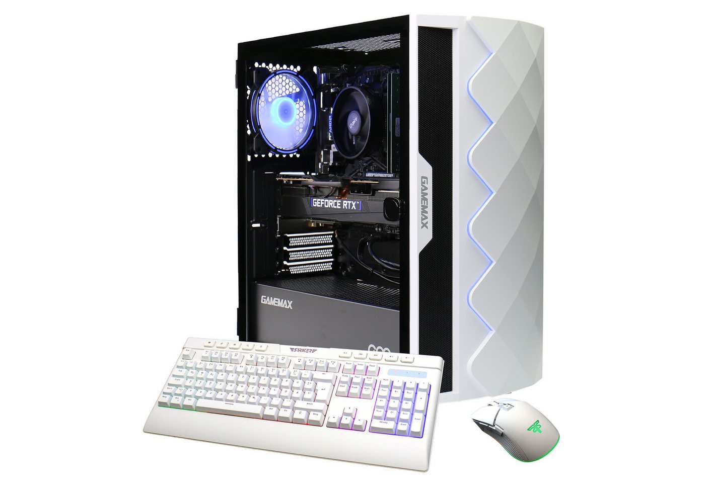 GAMEMAX Diamond WT 7431 Gaming-PC (AMD Ryzen 5 7500F, RTX 4060, 32 GB RAM, 1000 GB SSD, Luftkühlung aktiv, Windows 11, DDR5 RAM) von GAMEMAX