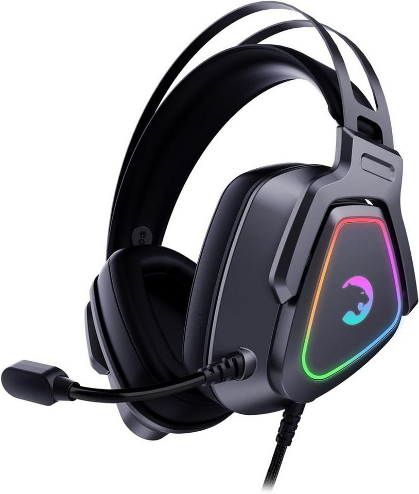 GAMEPOWER Gaming-Headset (360° flexibles Mikrofon, Mit Kabel, 7.1 Virtual Surround Sound kabelgebundene Kopfhörer mit 50-mm-Treibern) von GAMEPOWER