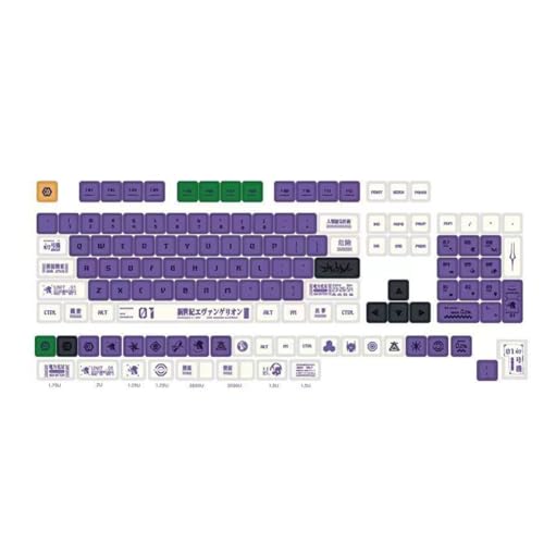 GANOMM 134 Tasten Tastenkappen Heißsublimation PBT Tastenkappe Passend für Laptop PC Spiel Büro Mechanische Tastatur Tastenkappen von GANOMM