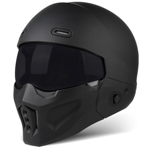 Motorradhelm Bike Cruiser Mit Sonnenblende Unisex Klapphelm Vorne Motorrad Sturzhelm Touring Motorradhelm ECE 2206 Geprüft A,L(59-60CM) von GAOZITAIGZ