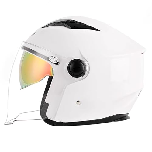 Motorradhelm Sturzhelm Jethelm ECE R22-05-Zertifiziert Moped-ABS-Schale Kombiniert Mit EPS-Dämpfungsschicht Herren- Und Damenhelm F,(55-61CM) von GAOZITAIGZ