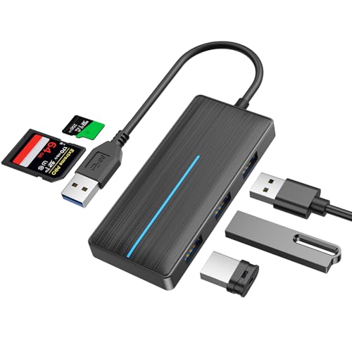 Typ A Hub, 5-in-1 Multiport USB-A Hub mit 3 USB 3.0 Ports, SD/TF Kartenleser für MacBook Pro 2015/2016, Google Chromebook 2016/2017 und weitere USB-C-Geräte, schwarz von GARMESE