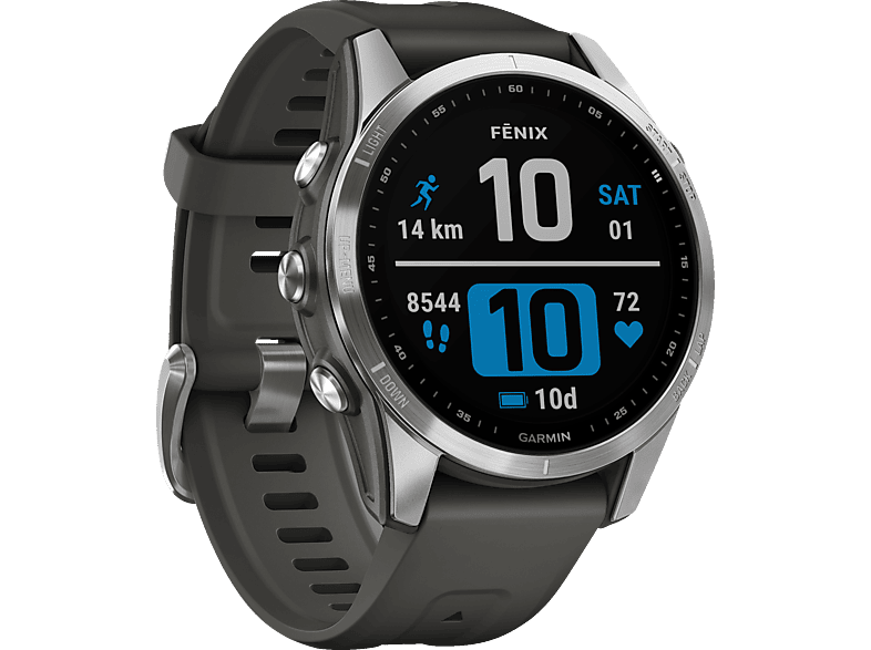 GARMIN Fenix 7S Smartwatch Edelstahl Silikon, 108-182 mm, Graphit von GARMIN