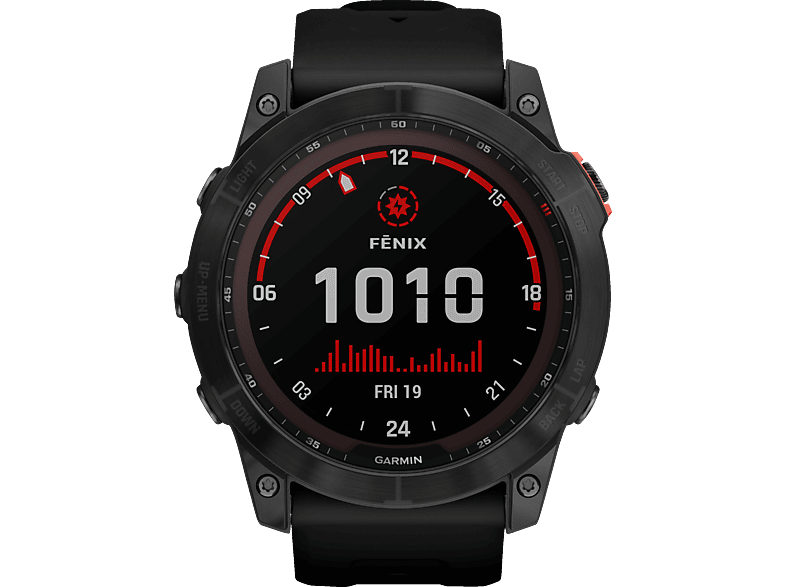 GARMIN Fenix 7X Solar Smartwatch Edelstahl Silikon, 127-210 mm, Schwarz/Schiefergrau von GARMIN