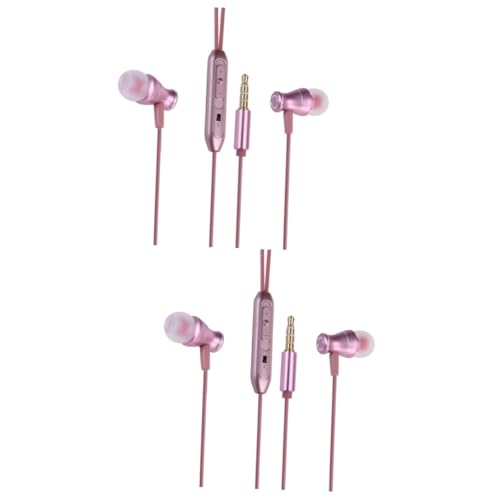 GAROZATION 2st Kopfhörer Mit Mikrofon Im Ohr Kopfhörer In-Ear-kopfhörer Ohrhörer Mit Geräuschunterdrückung Rosa von GAROZATION