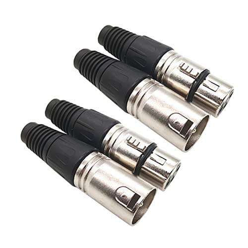 GAROZATION 4er Set XLR Stecker Und Buchse 3 Polig Löt Mikrofon Leitungsstecker Ersatzkabel Verlängerungskabel Für Audio Mischpult Verstärker Lautsprecher Robustes Design von GAROZATION