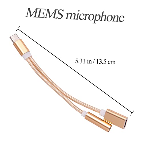 GAROZATION typc ladeadapter für kopfhörer Headset-Adapter USB-C-Splitter USB-C-Dongle Typ-C-Adapter Typ-C-Ladeadapter Ladekopfhöreradapter Kopfhörer-Konverter geflochtener Mantel Golden von GAROZATION