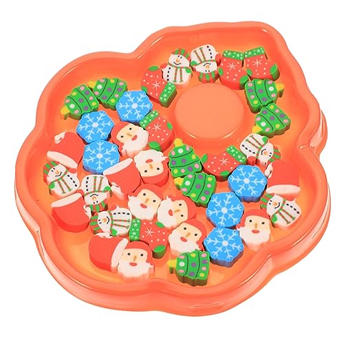 GARVALON 1 Box Cartoon Weihnachts Radiergummi Haushalts Radiergummis Tragbare Mini Radiergummis 3D Mini Radiergummi Spielzeug Cartoon Radiergummis Schneemann Radiergummis von GARVALON