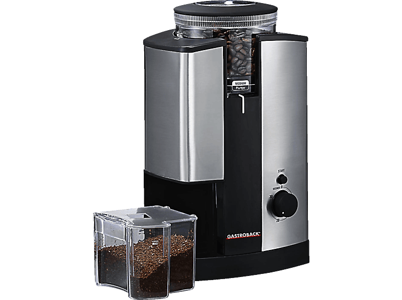 GASTROBACK Design Advanced 42602 Kaffeemühle Schwarz 130 Watt, Kegelmahlwerk von GASTROBACK