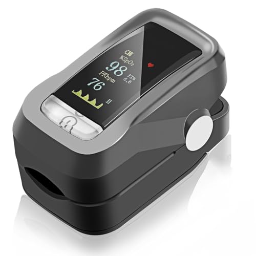 GAWENTINY Pulsoximeter, Oximeter zur Messung der Blutsauerstoffsättigung, Fingerpulsoximeter mit LED-Anzeige. Für Kinder, Erwachsene, ältere Menschen, Familien und Krankenhäuser (Schwarz 00) von GAWENTINY